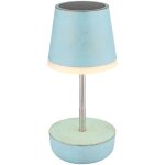 Lampe de table led d'extrieur rglable en hauteur ip44 lampe solaire bleue h 25 cm