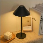 Lampe de table led noire, rechargeable par usb, variateur tactile, lampe d'int�rieur, batterie 4000 mah, ...