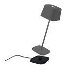 Lampe de table led rechargeable et dimmable ofelia pro gris fonc�
