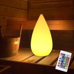Lampe de table led sans fil rechargeable, lampe de sauna en forme de goutte d'eau ip54 lampe de chevet ...