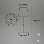 Lampe de table led sans fil, tactile, � intensit� variable, r�glable en hauteur, lampe � accu, lampe ...