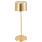 Lampe de table led zafferano olivia pro, or jaune, rechargeable et dimmable - 2200 - 2700 - 3000k, 9 ...