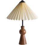 Lampe de table moderne contemporain abat - jour en papier bois de manguier forme conique beige tojsan ...