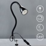 Lampe  pince led dimmable noir - lampe de bureau led  pince - lampe de table avec gu10 - led, 400lm, ...