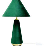 Lampe de table relaxdays, abat - jour velours et pied m�tal, e14, h 47 x 30 cm, lampe chevet avec c�ble, ...