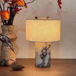 Lampe de table sans fil � intensit� variable, lampe de chevet de luxe en marbre, lampe de bureau tactile ...