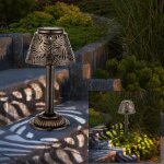 Lampe de table solaire lampe d'ext�rieur led lampe de terrasse piquet de sol d�coration de jardin, cuivre, ...