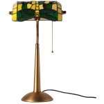 Lampe de table style tiffany libellule verre mosa�que vert e27 h46cm