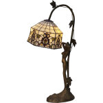 Fijalo - lampe de table tiffany base figure s�rie hexa d - 20cm lumi�re directe