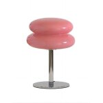 Lampe de table usb macaron en verre rose � intensit� variable de style bauhaus, design italien moderne ...