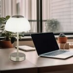 Lampe de table avec variateur tactile led lampe de chevet � batterie lampe de table lampe de salon, m�tal ...