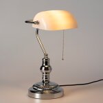 Lampe de table vintage  banquero  - e27 - chrome - blanc