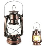 Lampe - temp�te � led effet flamme vacillante - bronze