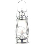 Lampe - temp�te r�tro � p�trole 30 cm amalia - aspect zinc - gris - lunartec - vintage - verre