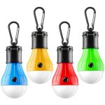 Lampe de tente led portable (lot de 4), avec crochet, � piles, pour camping, randonn�e, p�che
