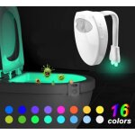 Lampe de toilette veilleuse led detecteur de mouvement eclairage wc / salle de bain / cuvette 7 changements ...