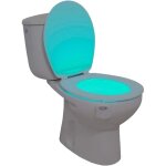 Lampe de toilette, veilleuse led pour wc salle de bain capteur d�tecteur pir 8 changement de couleurs ...