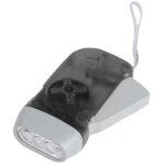 Lampe torche 3 led à dynamo - couleur gris Lampe torche 3 led à dynamo - couleur gris