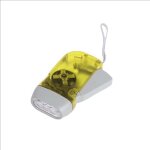 Lampe torche 3 led à dynamo - couleur jaune Lampe torche 3 led à dynamo - couleur jaune