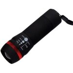 Lampe torche - cogex - led - zoom r�glable - 3 piles aaa - noir / rouge