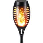 Lampe torche de jardin solaire, �clairage paysager �tanche � effet flamme led, lampe de chemin ext�rieure, ...