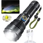 Lampe torche led 10000 lumens, rechargeable, 5 modes d'�clairage, pour camping