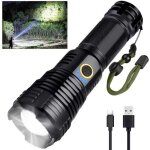 Lampe torche led usb rechargeables 90000 lumens, xhp70 zoomable �tanche puissantes lampes de poche 5 ...