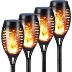 Lampes torches solaires avec flamme vacillante, lampes solaires  led pour extrieur, mini dcoration ...