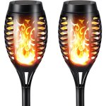 Lampe torche solaire de jardin, �clairage paysager �tanche � effet flamme led, balise ext�rieure, convient ...