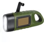 Lampe torche solaire � manivelle, lampe torche led compacte � recharge d'urgence, lampe torche de survie ...