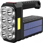 Lampe torche solaire mega power, 8 led, lampe rechargeable super lumineuse pour camping, maison, quipement ...