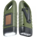 Lampe torche solaire rechargeable(lot de 2), led lampe urgence � dynamo manivelle flashlight avec mousqueton ...
