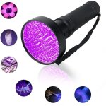 Lampe torche uv 100 led 395nm ? d�tecteur d'urine animale ? lunettes de protection incluses ? lumi�re ...