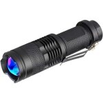 Lampe torche uv 365nm lampe de poche ultraviolette led lumi�re noire zoomable pour d�tecteur d'argent ...