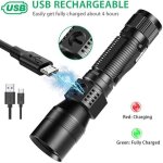 Lampe torche uv rechargeable par usb, lampe torche led uv 3 en 1, base magn�tique, lampe torche cob �tanche ...