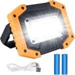 Lampe de travail led rechargeable, 30 w, lampe de s�curit� avec 3 modes, projecteur ext�rieur cob avec ...