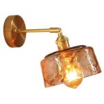 Lampe en verre de cristal applique murale en verre cuivre laiton applique murale , lampe de chevet e27 ...