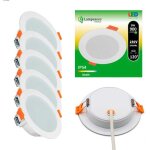 Lampesecoenergie ? lot de 6 spots led encastrables extra plats 9w ? blanc chaud 3000k ? ip54 pour salle ...