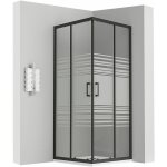 Saniverre - lanablack cabine de douche h 180 cm porte coulissante semi - opaque 90 x 100 cm