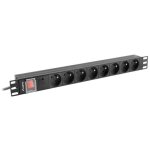Lanberg - pdu - 06e - 0200 - bk unit� de distribution d'�nergie 6 sortie(s) ca 1u noir
