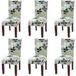 Langray - ensemble de 6 housses de chaise extensibles universelles pour chaise de salle � manger vert ...