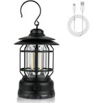 Lanterne de camping vintage rechargeable, lanterne de camping led � luminosit� r�glable, lampe �tanche ...