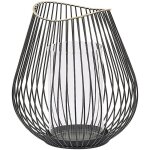 Lanterne d�corative en m�tal noir filaire 22 cm de hauteur design minimaliste pour int�rieur et ext�rieur ...