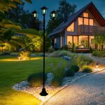 Lanterne de jardin grande pour cand�labre ext�rieur 3 flammes lanterne ext�rieure solaire sur pied ext�rieur, ...