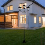 Lanterne de jardin grande pour cand�labre ext�rieur 3 flammes lanterne ext�rieure solaire sur pied ext�rieur, ...