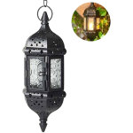 Lanterne marocaine suspendue vintage - support bougies m�tal ajour� pour mariage - chandelier r�tro