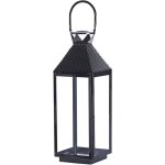 Beliani - lanterne noire en acier inox 54 cm avec poignée pour transport intérieur ou extérieur style ... Beliani - lanterne noire en acier inox 54 cm avec poignée pour transport intérieur ou extérieur style ...