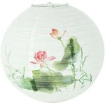 Lanterne papier rond 30 cm soie style oriental chinois suspension lumi�re