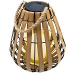 Lanterne solaire avec bougie led en blanc chaud avec effet scintillant - 30 x 25 cm - lampe de jardin ...