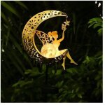 Lanterne solaire d�corative pour jardin - boule en verre fissur� �tanche avec led jaune chaud - �clairage ...